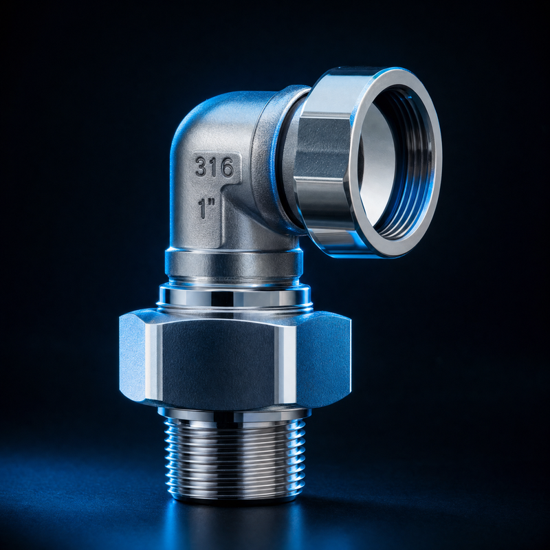 90° Swivel Elbow Fitting – Stainless Steel