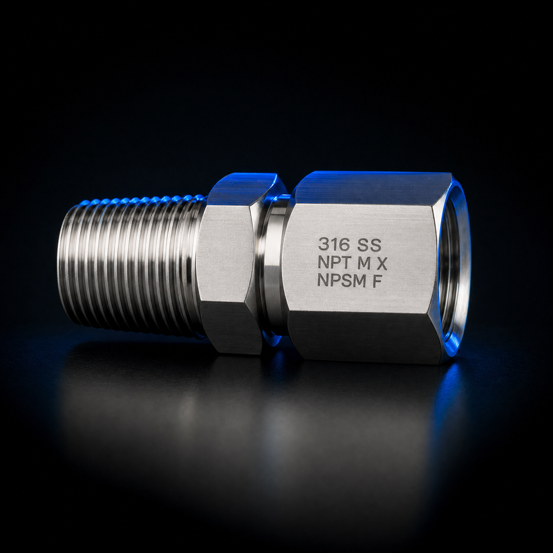 Straight Swivel Fitting – Stainless Steel